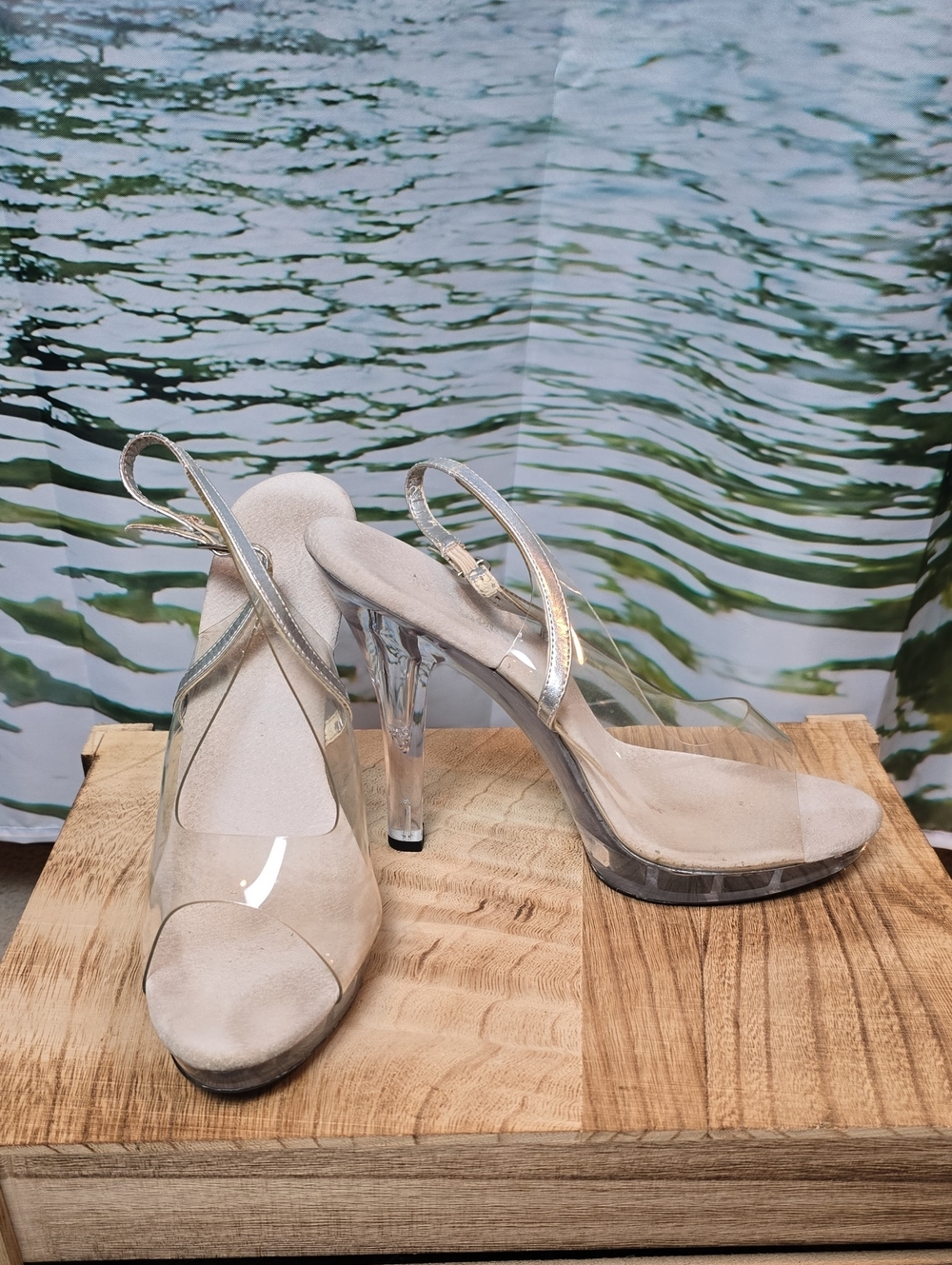 Clear PVC Slingback Heels For Stage